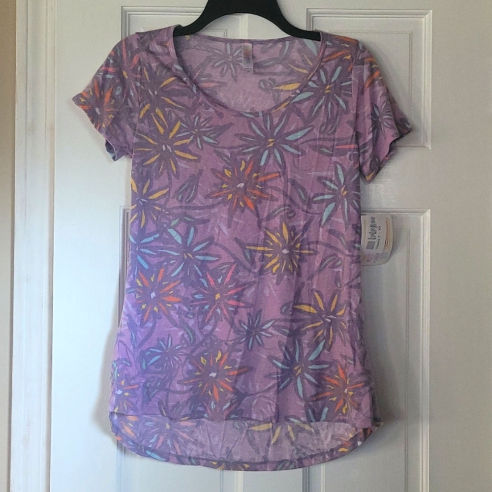 Lularoe Classic T, Size XS, Purple Floral Print